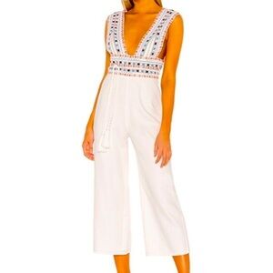 NWT majorelle white embroidered jumpsuit size xxs
